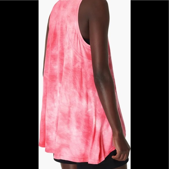 Sweaty Betty Easy Peazy Tank Top in Pink w/ White Placement Tie Dye - Sz. XS - Picture 4 of 6